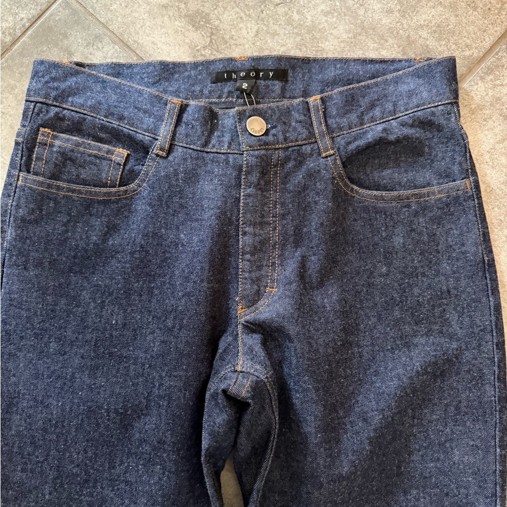 Theory Women's Dark Blue Straight Leg Jeans